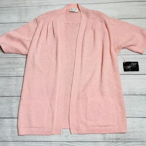 Marie St. John for‎ Saks Vintage Santana Knit Pink Cardigan Skirt 12/Large NWT